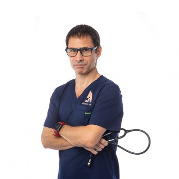 Veterinarian with stethoscope