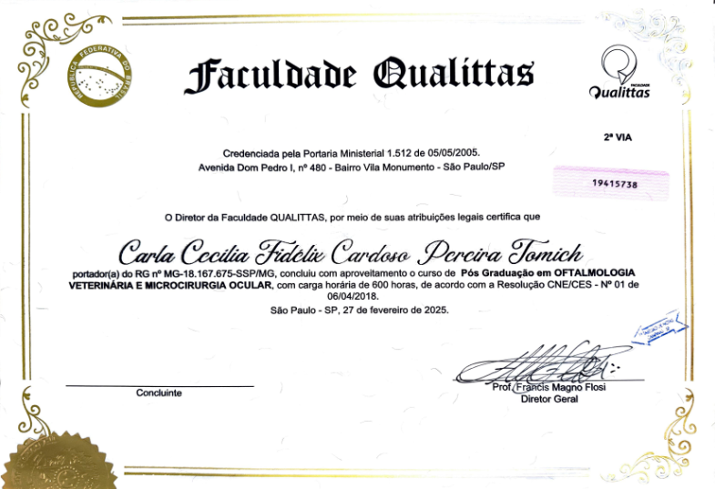 Carla Fidelix Diploma